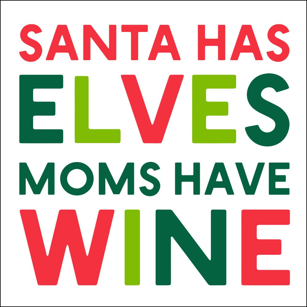 Holiday Cocktail Napkins 20ct |Moms Have Wine - White