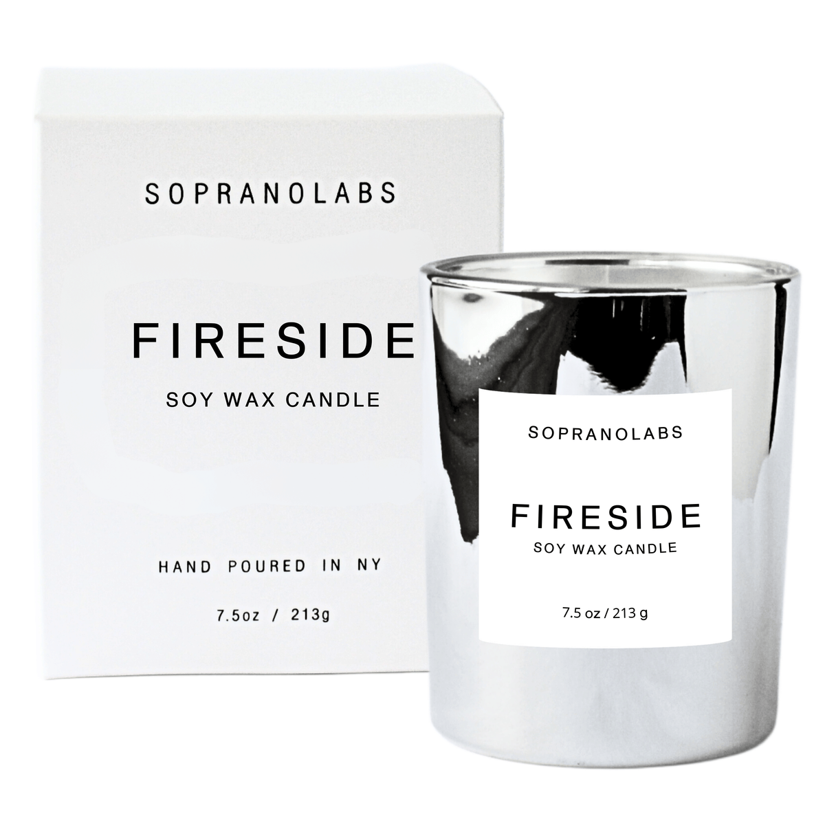 FIRESIDE Soy Candle-Silver