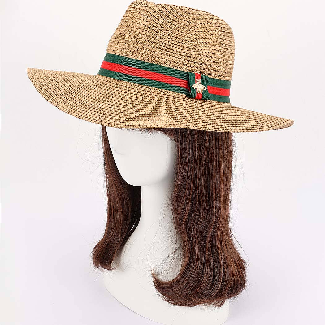 Faux Straw Fedora Hat