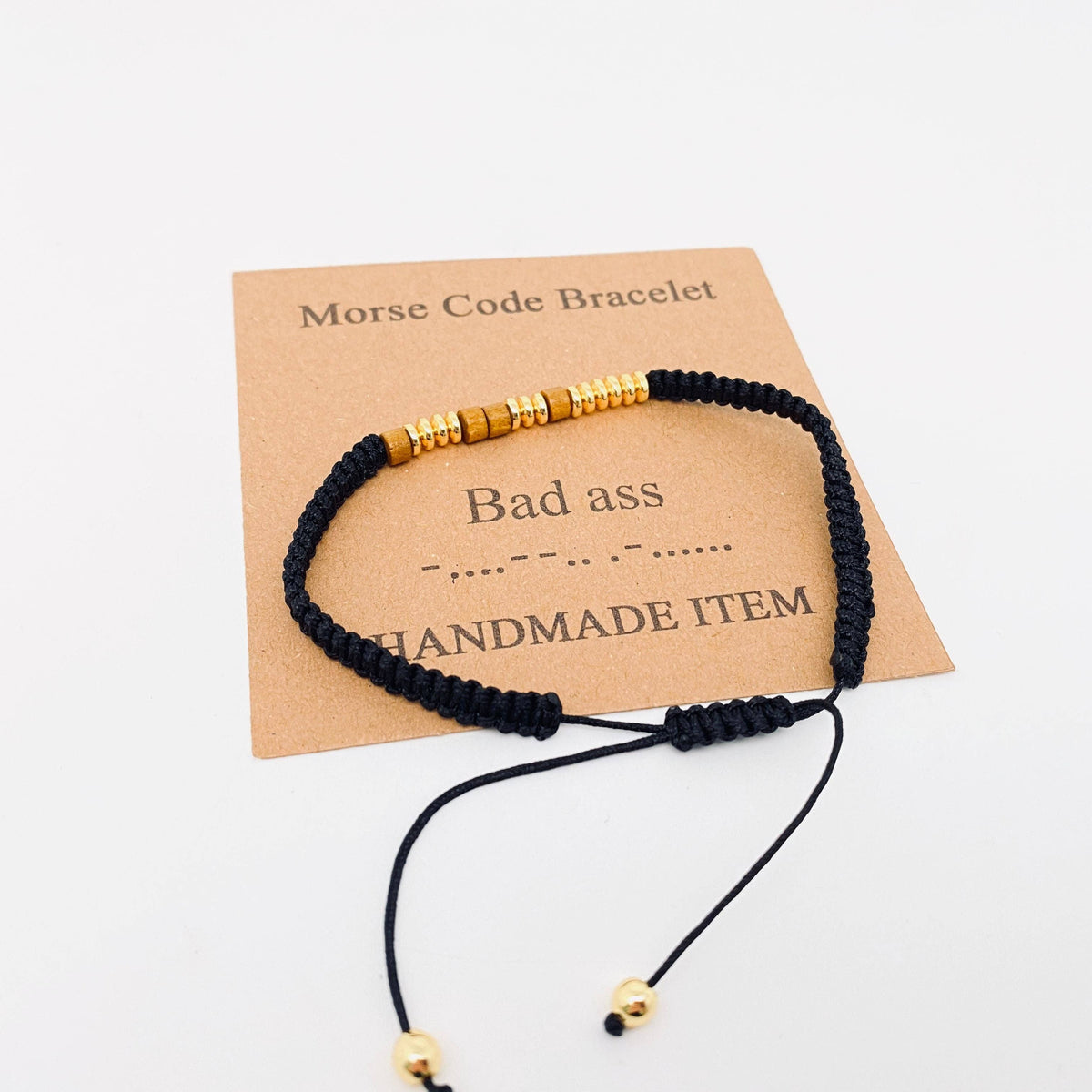 Handmade Wooden Beaded Morse Code Bracelets: Just Breathe