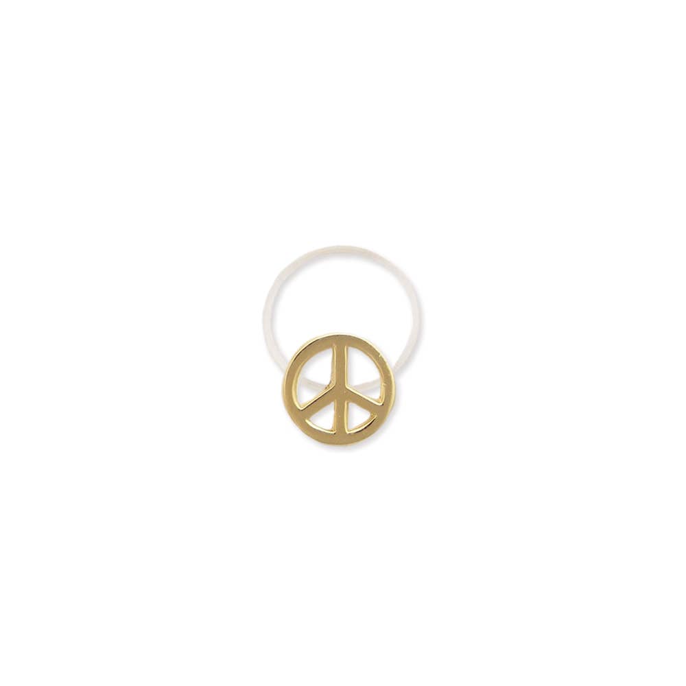 Gold Metal Peace Sign Illusion Toe Ring