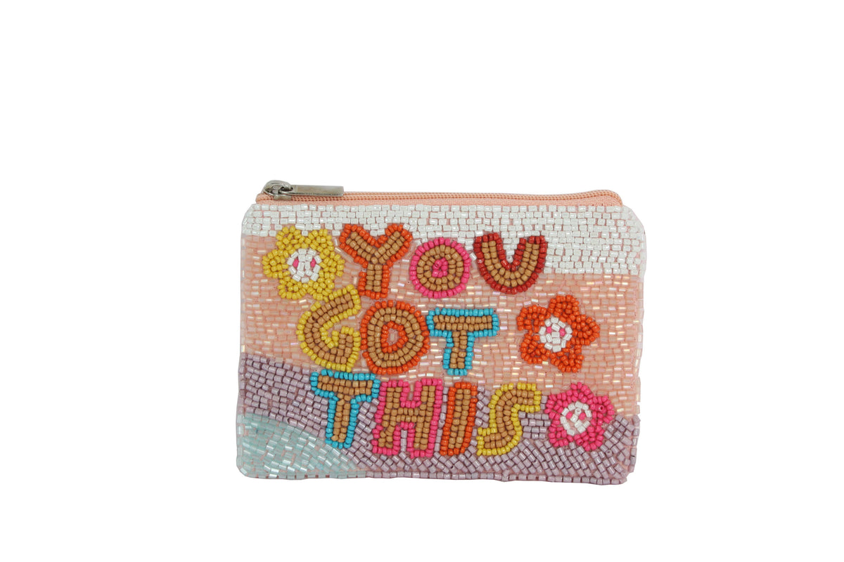 Ladies Fully Beaded YOU GOT THIS Coin Purse