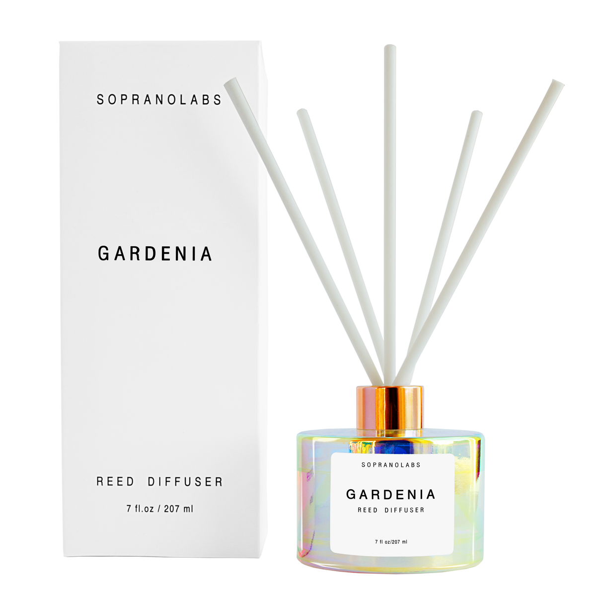GARDENIA Reed Diffuser. Luxury Home Scent.7 fl oz. Gift. SPA: Black reeds