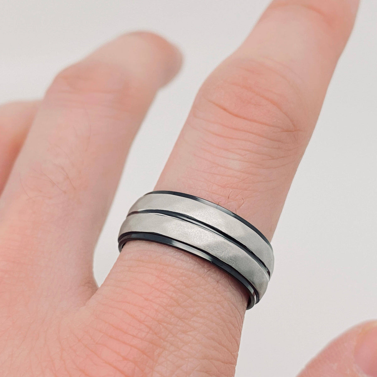 Men's Stainless Steel Bicolored Ring Men's Jewelry: No. 11 / Blue