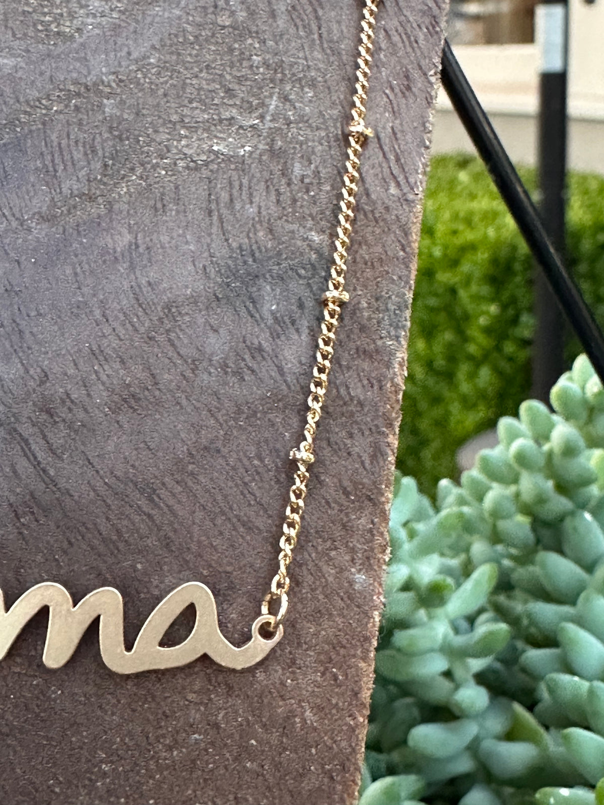 Mom's Love Mama Gold Script Necklace