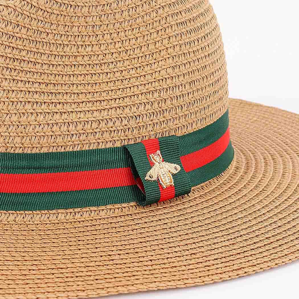 Faux Straw Fedora Hat