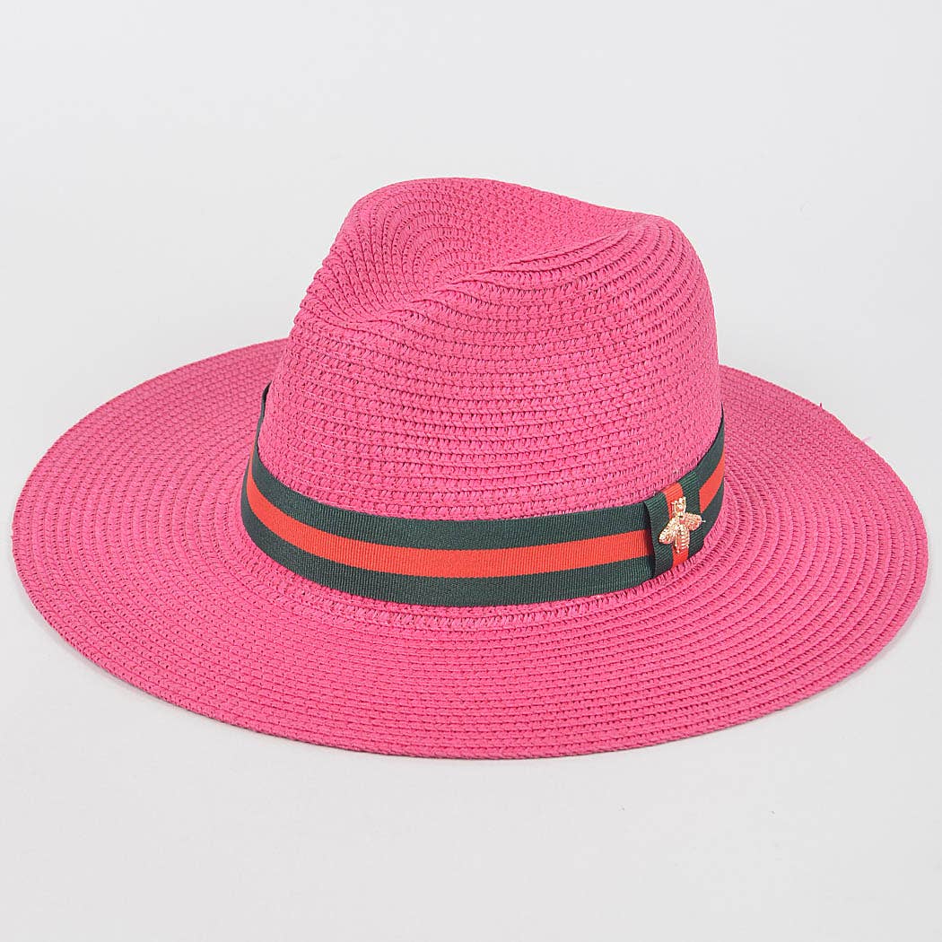 Faux Straw Fedora Hat