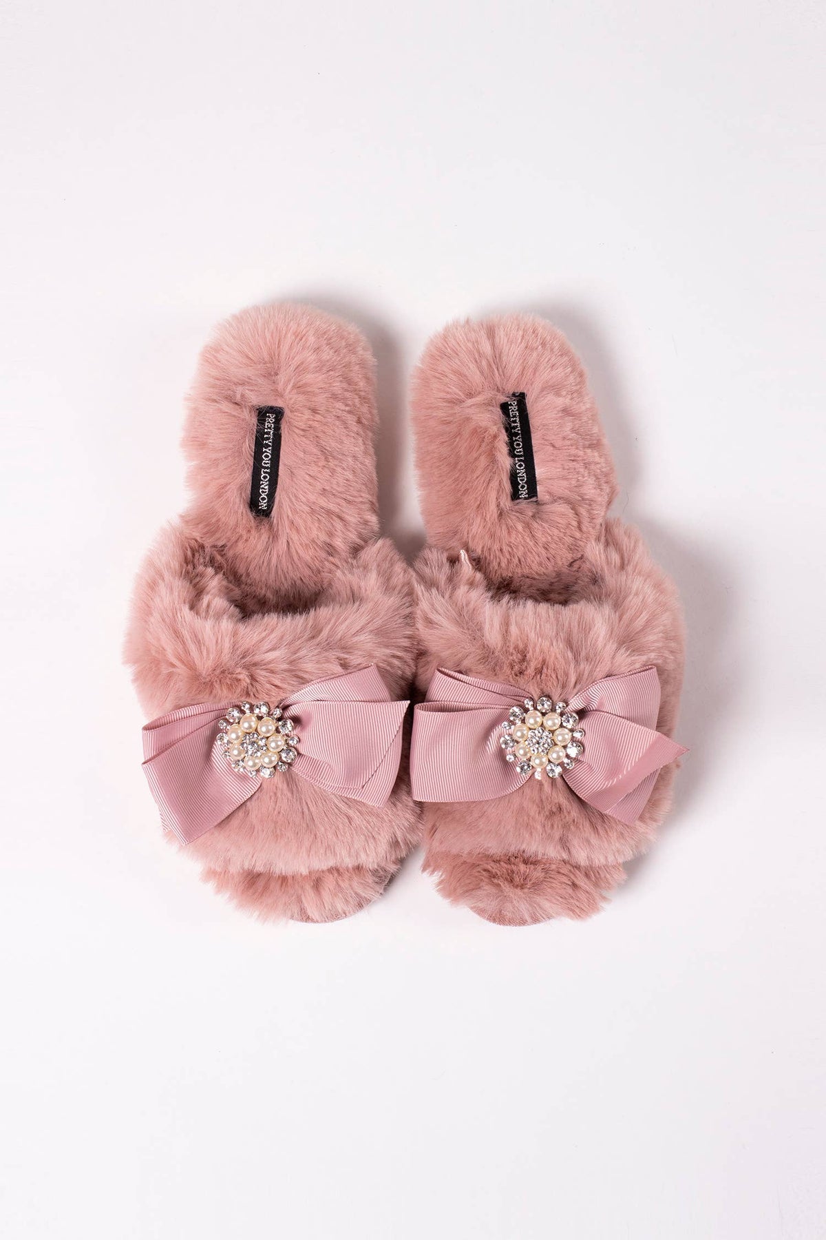 Anya Embellished Slider Slippers in Pink: Pink / S = UK 3-4 / EU 36-37 / US 5-6
