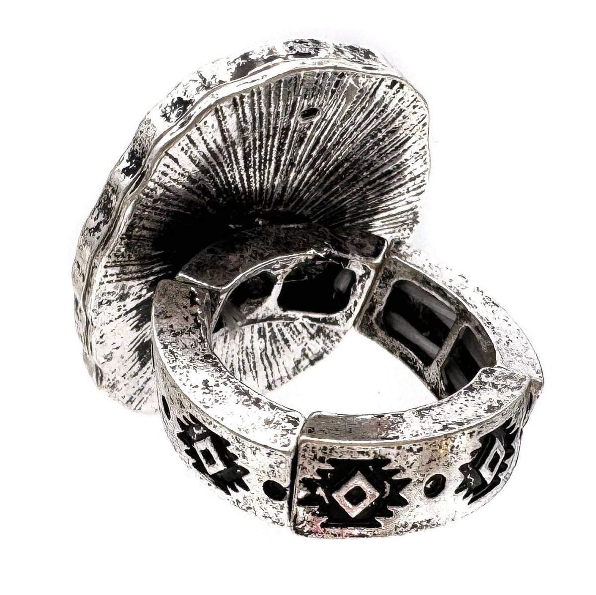 Sunflower Turquoise Stone Western Native Stretch Ring