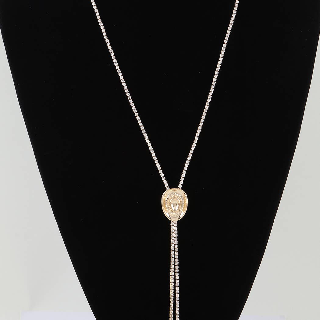 Bejeweled Cowboy Hat Toggle Necklace