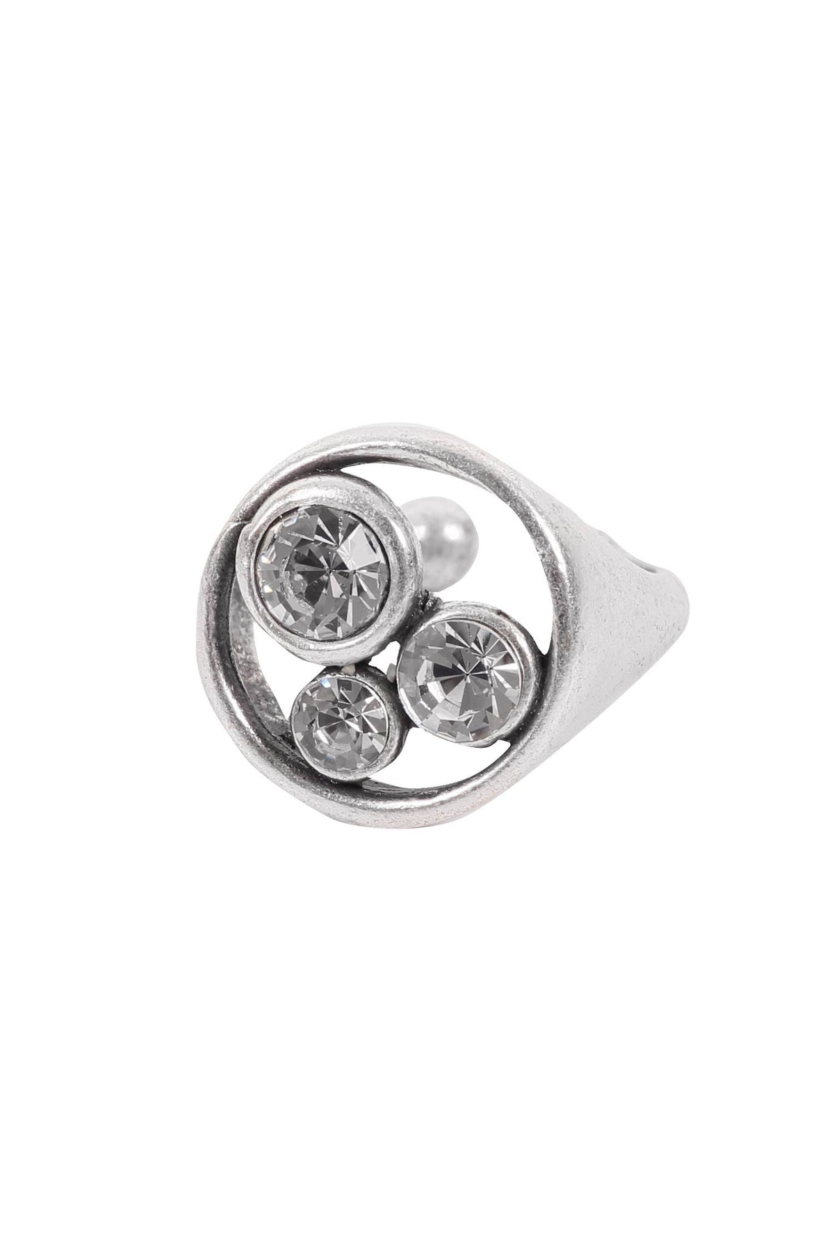 Handmade Crystal Brass Ring - 6827