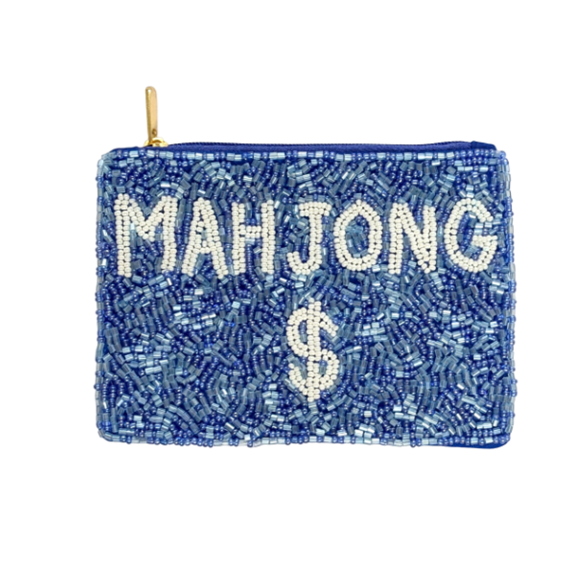 Ladies Mahjong Themed Beaded Coin Purse