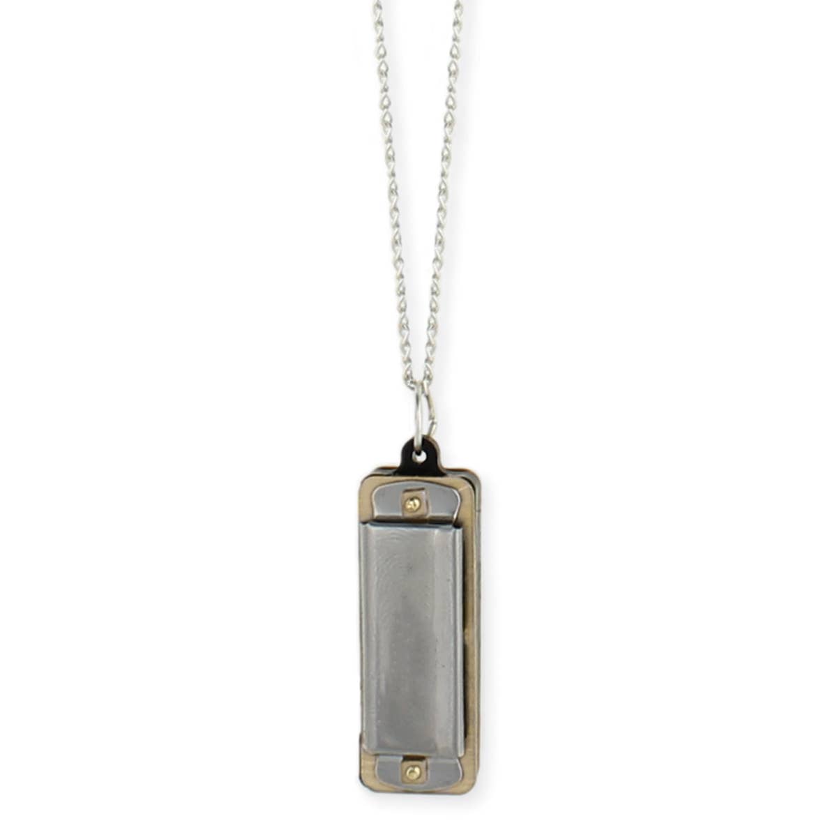 Silver Harmonica Necklace