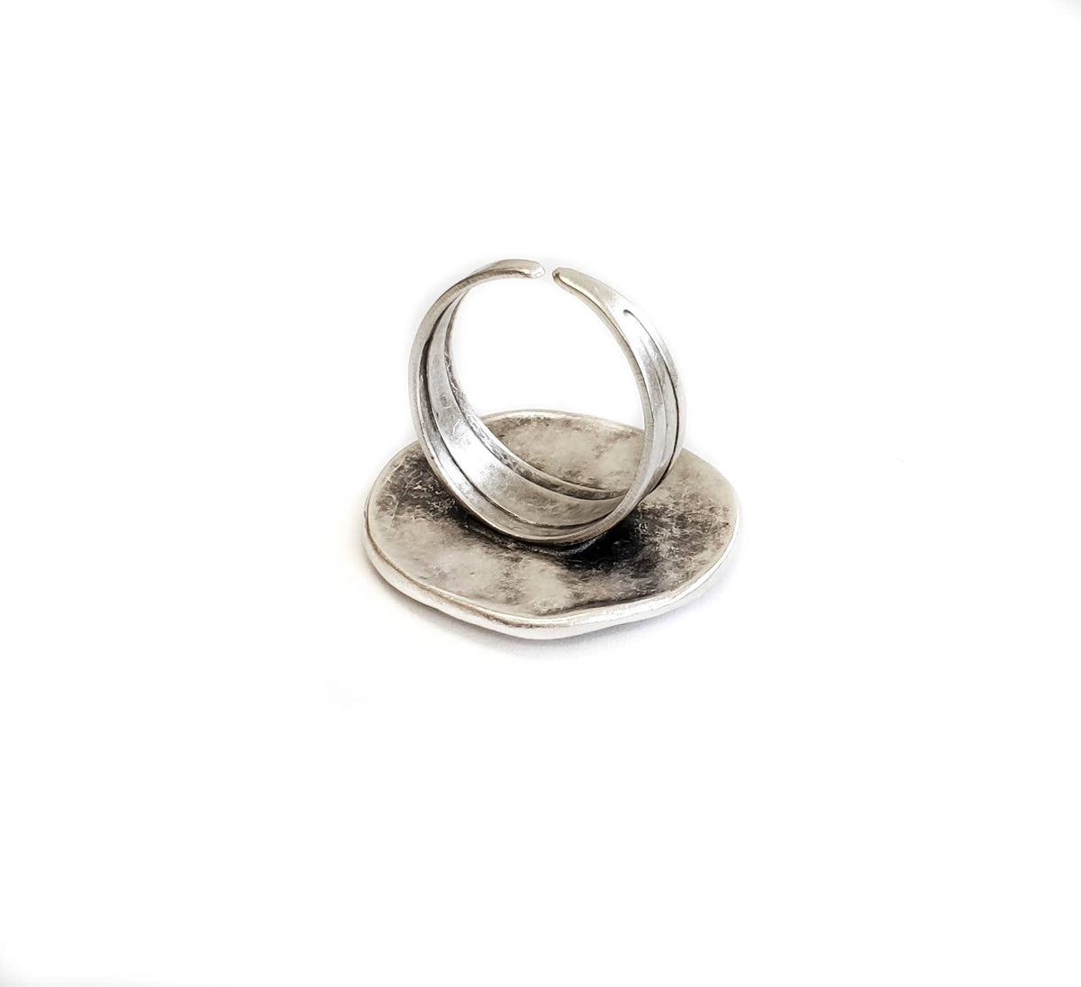 Handmade Natty Pewter Ring - 3597