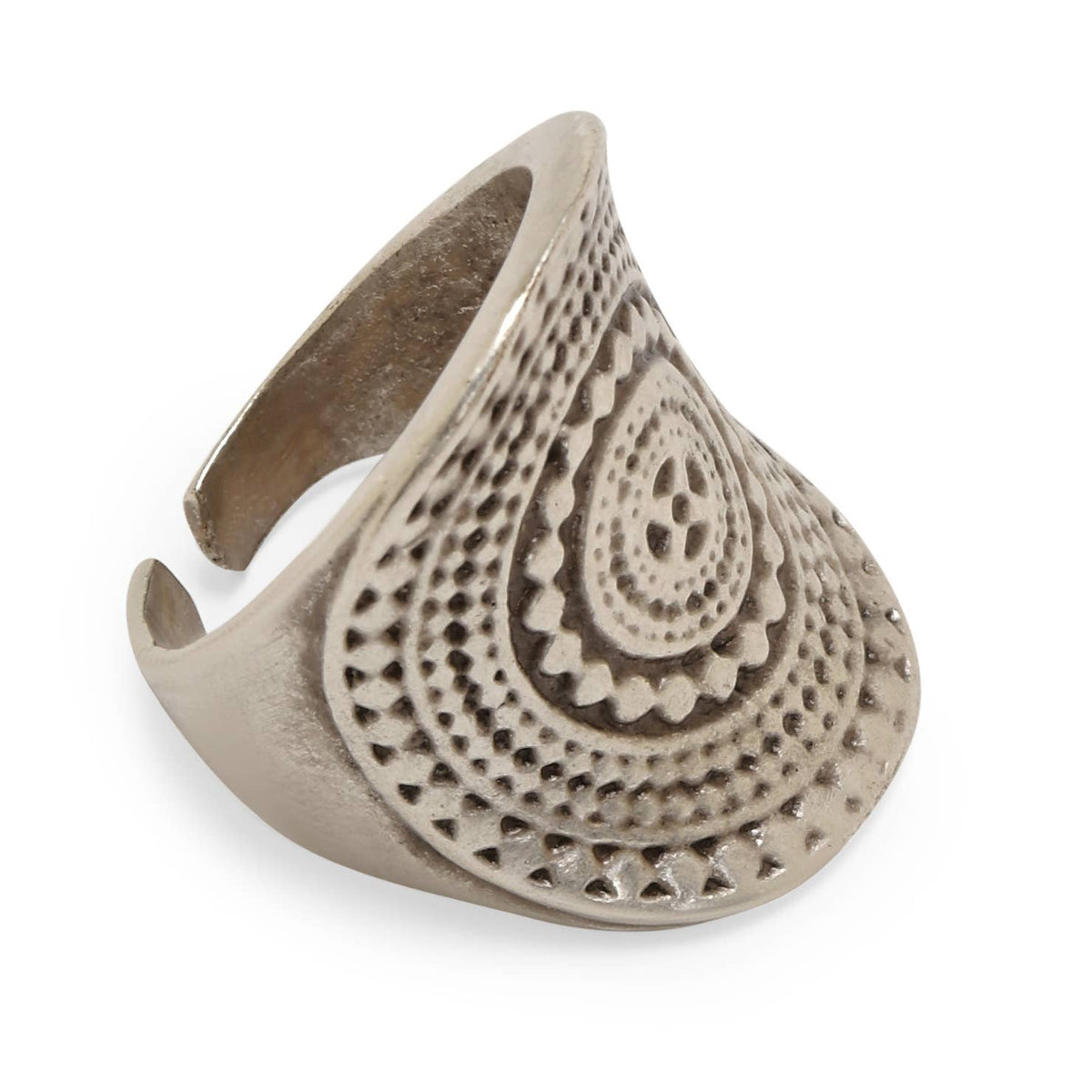 Handmade Boho Brass Ring In Silver Plated - ZRC-021