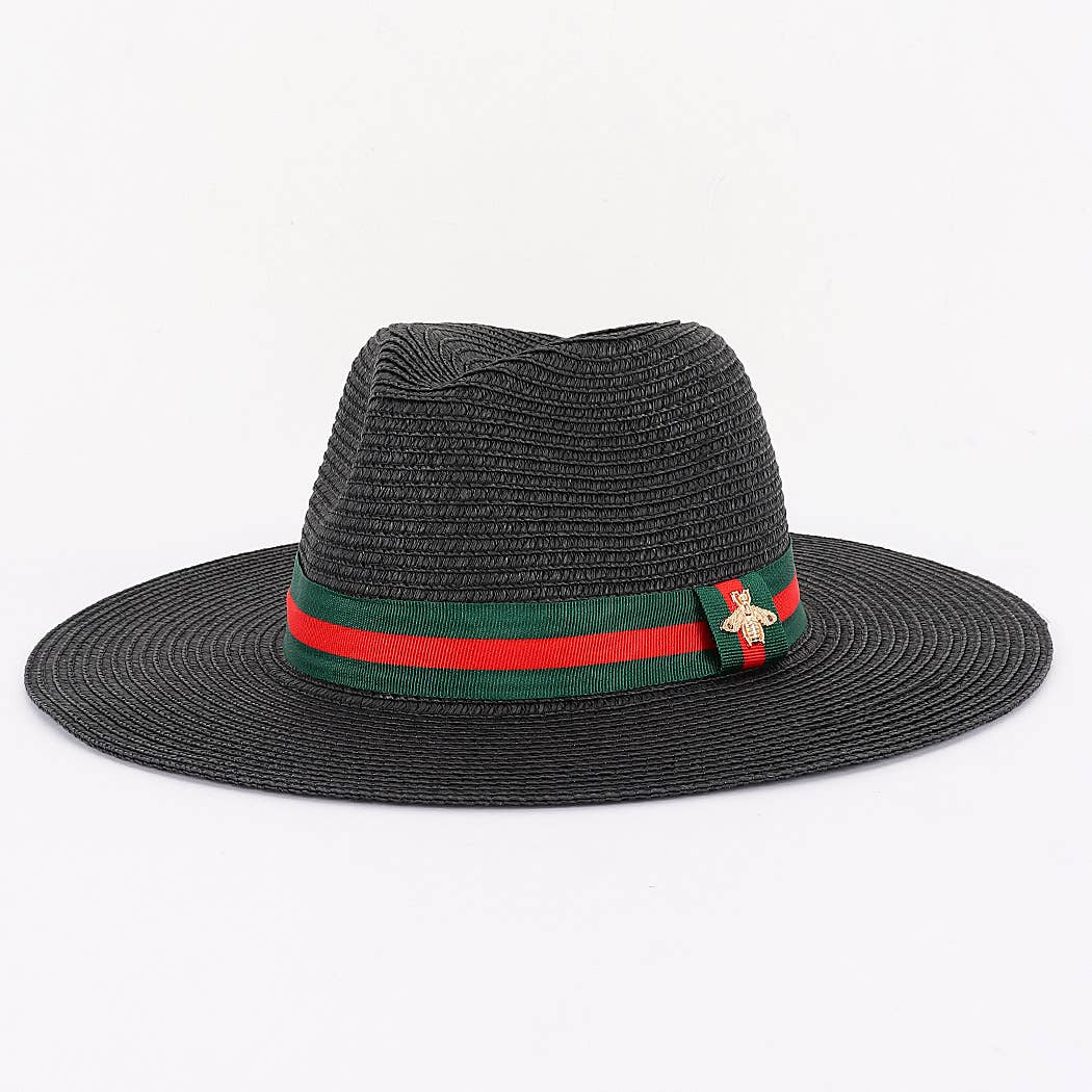 Faux Straw Fedora Hat