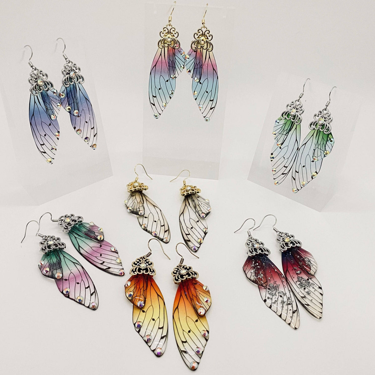 Handmade Fairy Wings Earrings Insect Butterfly Wing: D