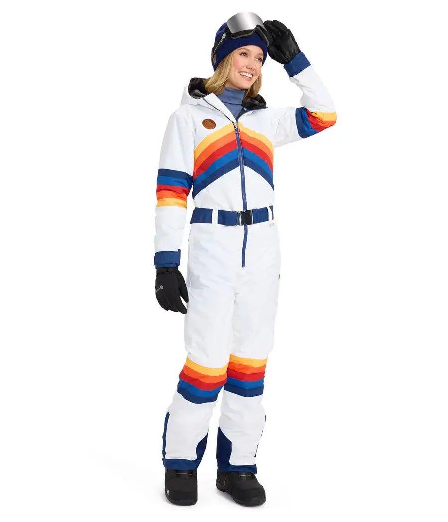 Women's Colorpop Powder Snow Suit - Retro Stripe Ski Suit