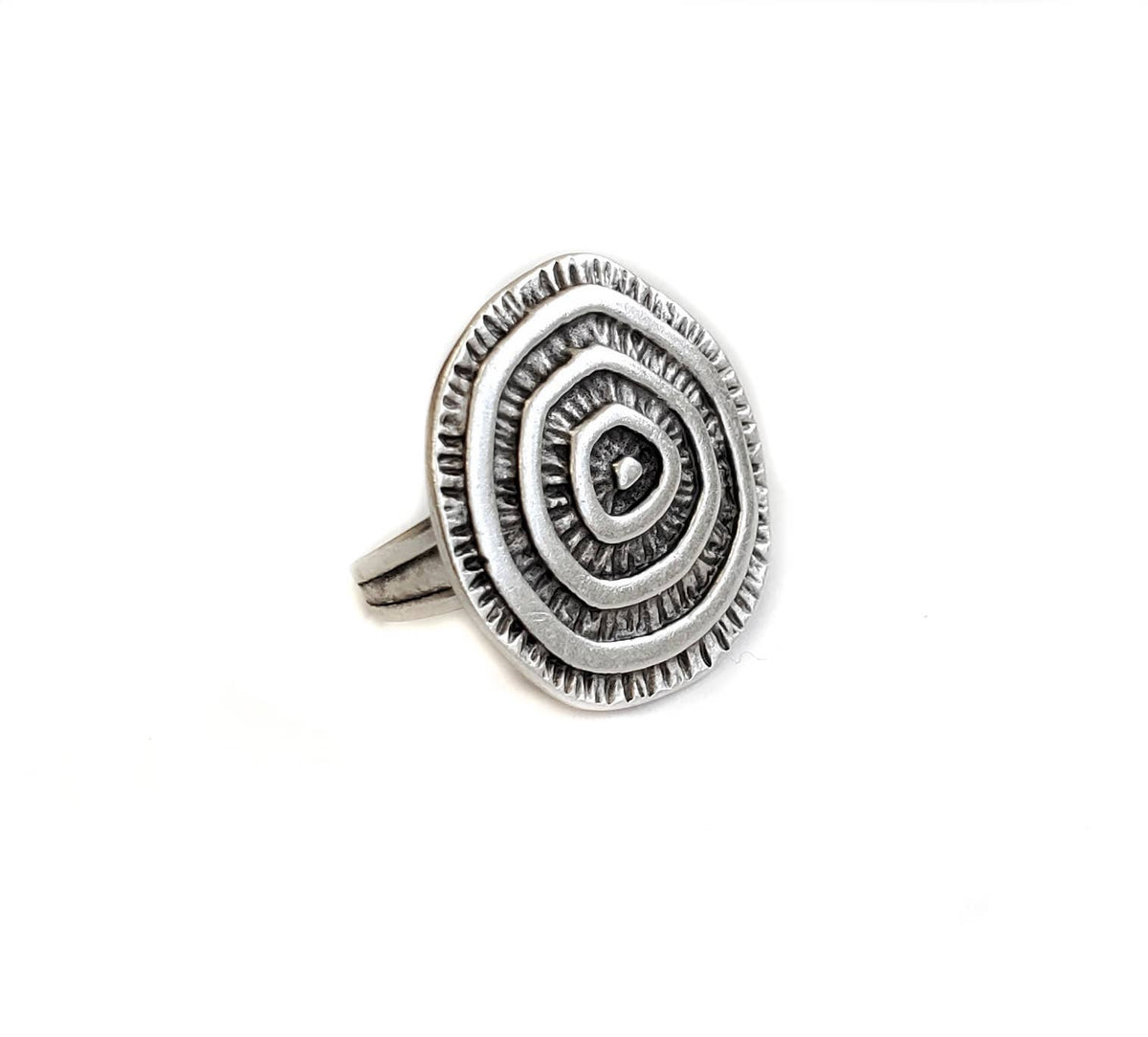 Handmade Natty Pewter Ring - 3597