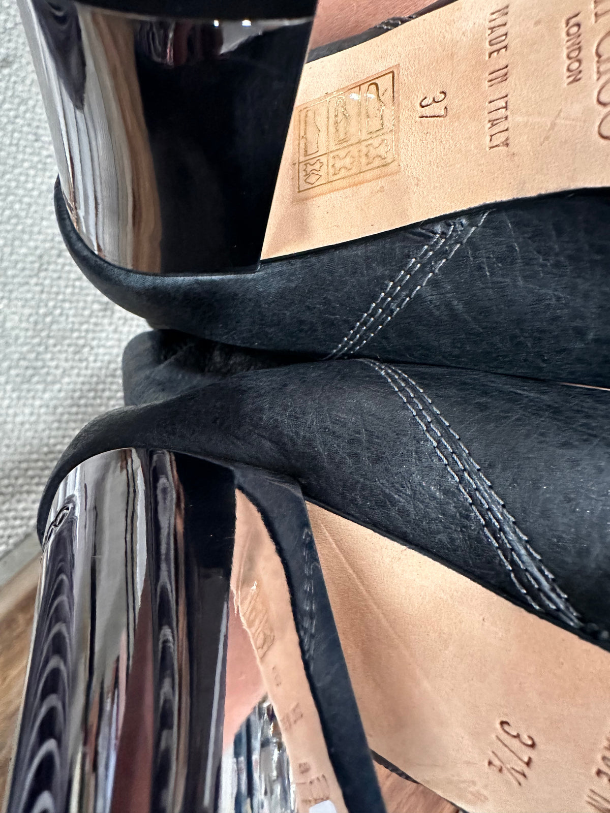 Resale Deals Black Jimmy Choo Music Silver-Heel Mid-Calf Boot Boots 7/7.5