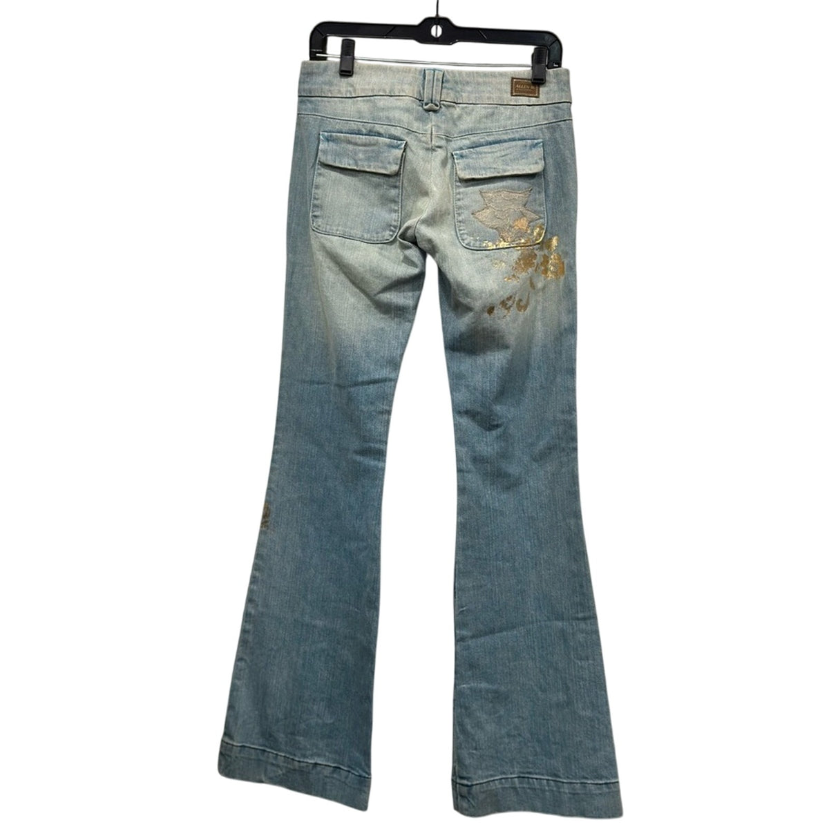 Allen B Gold‎ Foil Y2K Flare Jeans