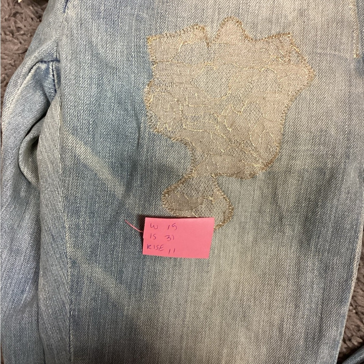Allen B Gold‎ Foil Y2K Flare Jeans
