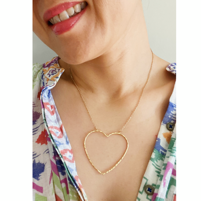 Gold Big Heart Necklace