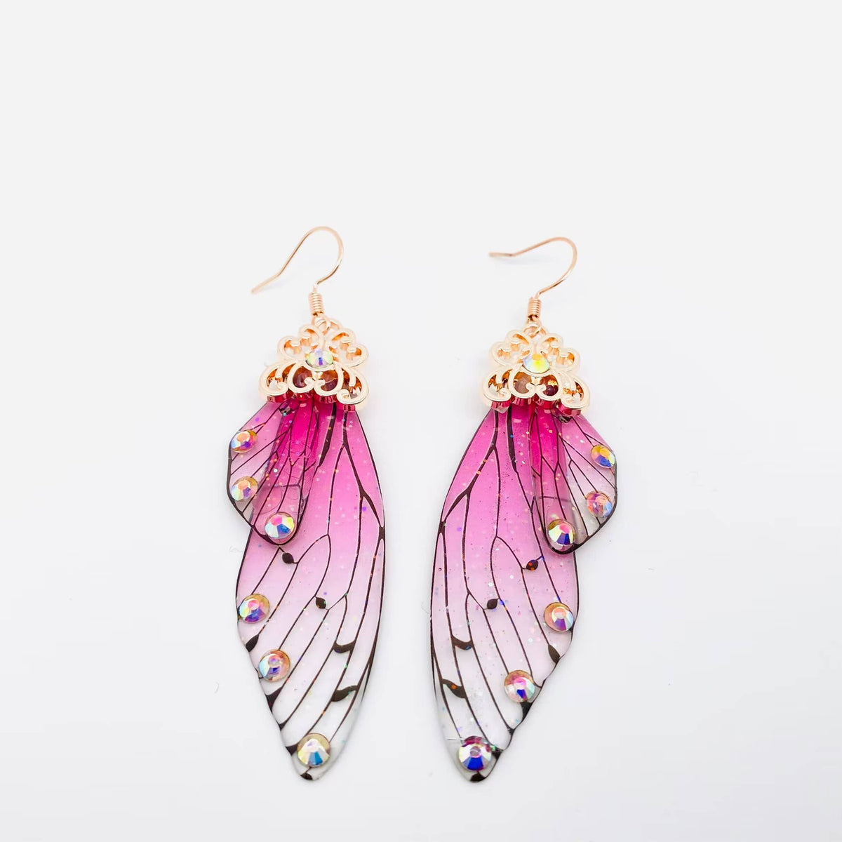 Handmade Fairy Wings Earrings Insect Butterfly Wing: D