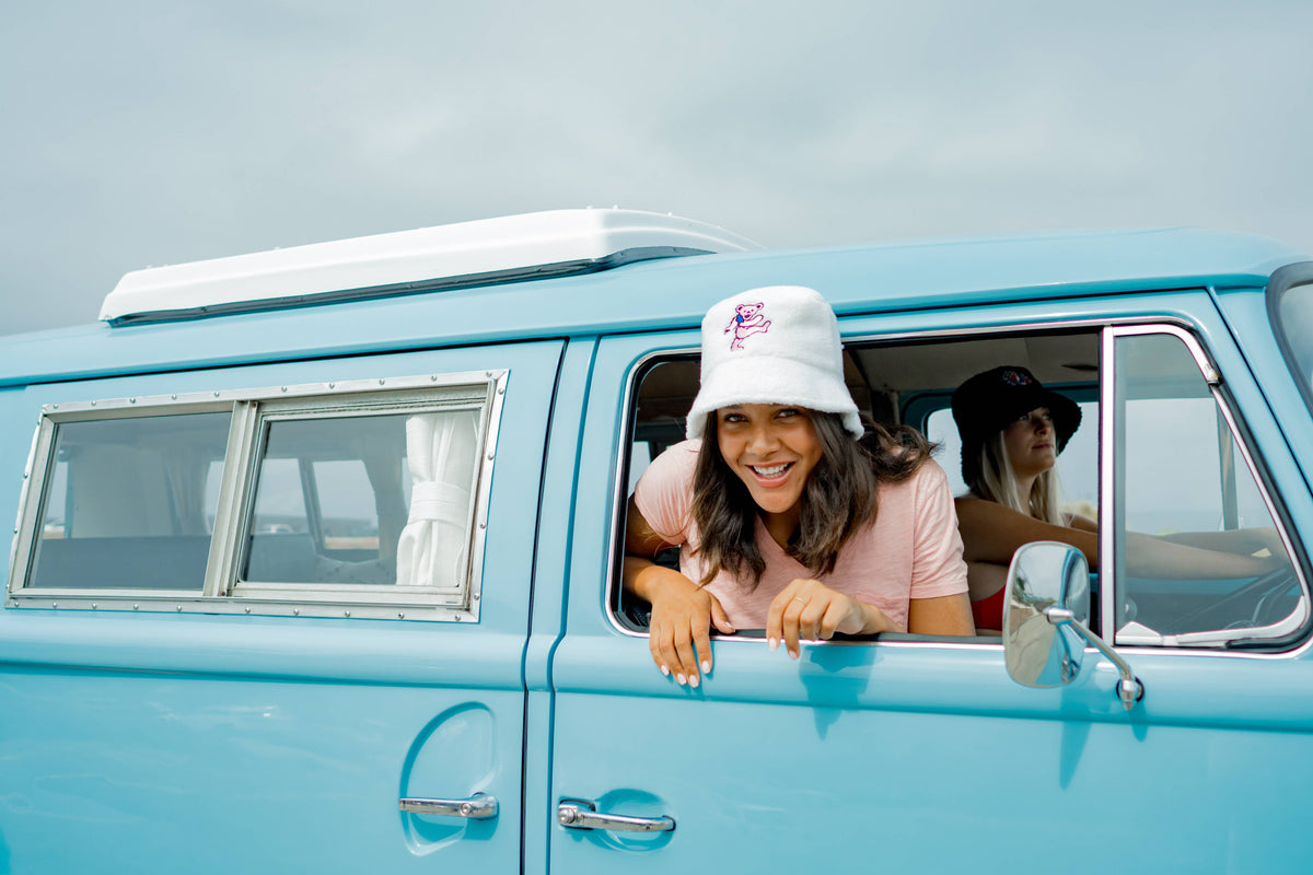 Pink Bear Polyester Bucket Hat