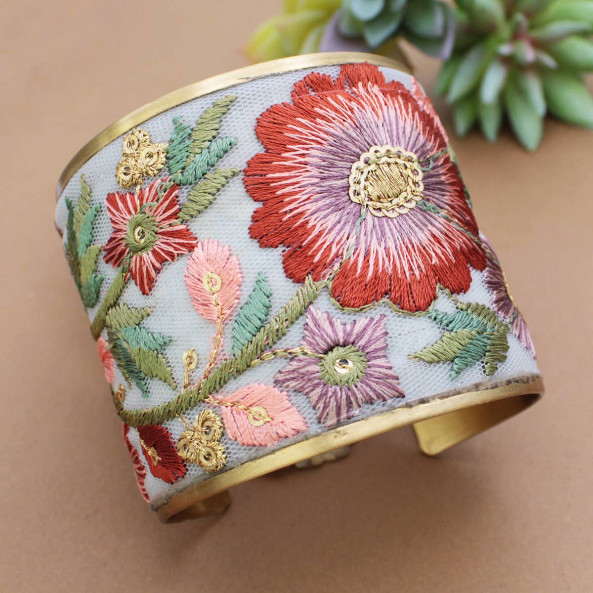 Ariel Embroidered Cuff Bracelet