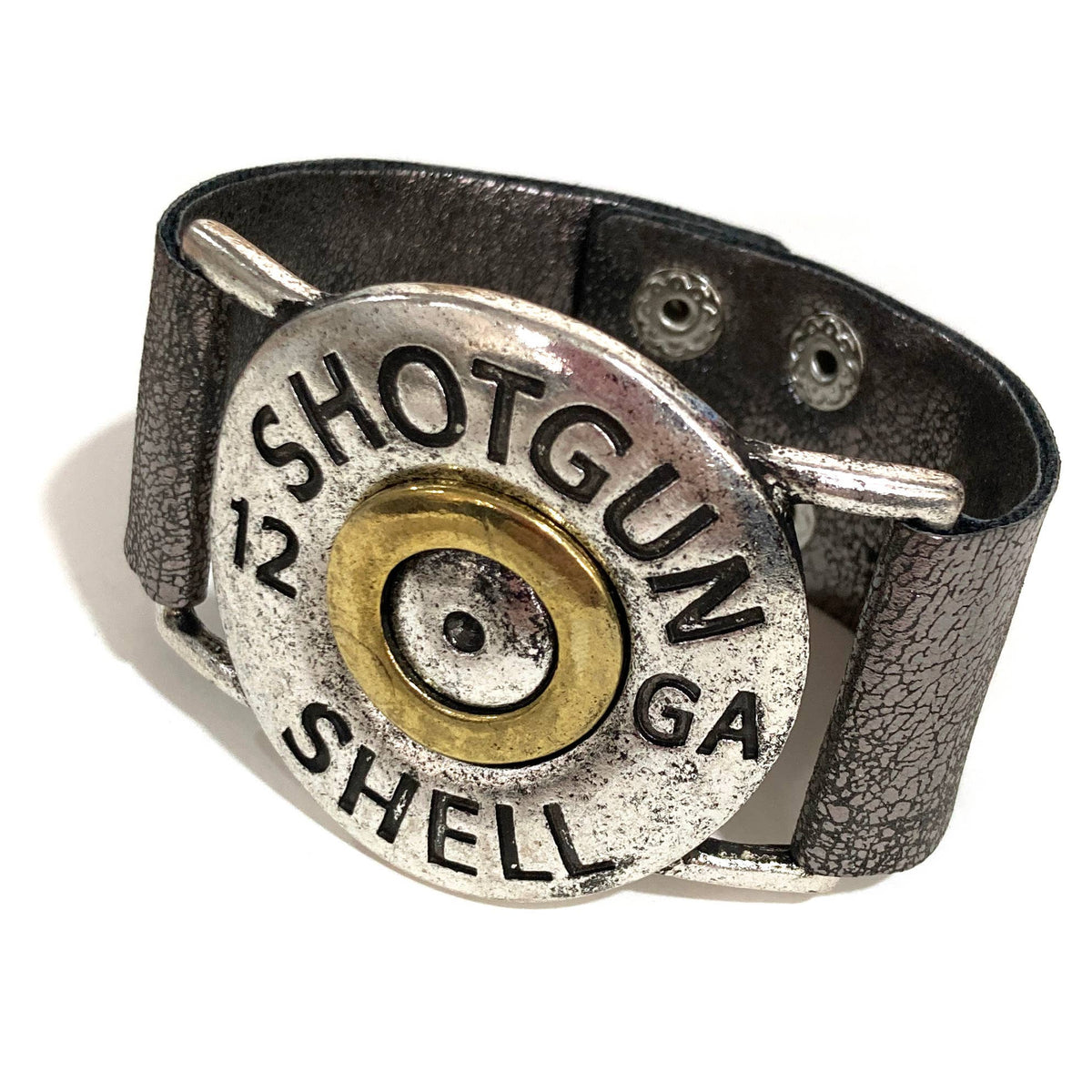 Shotgun Shell Silver Wrap Bracelet