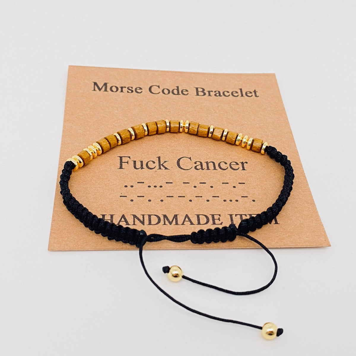Handmade Wooden Beaded Morse Code Bracelets: Just Breathe