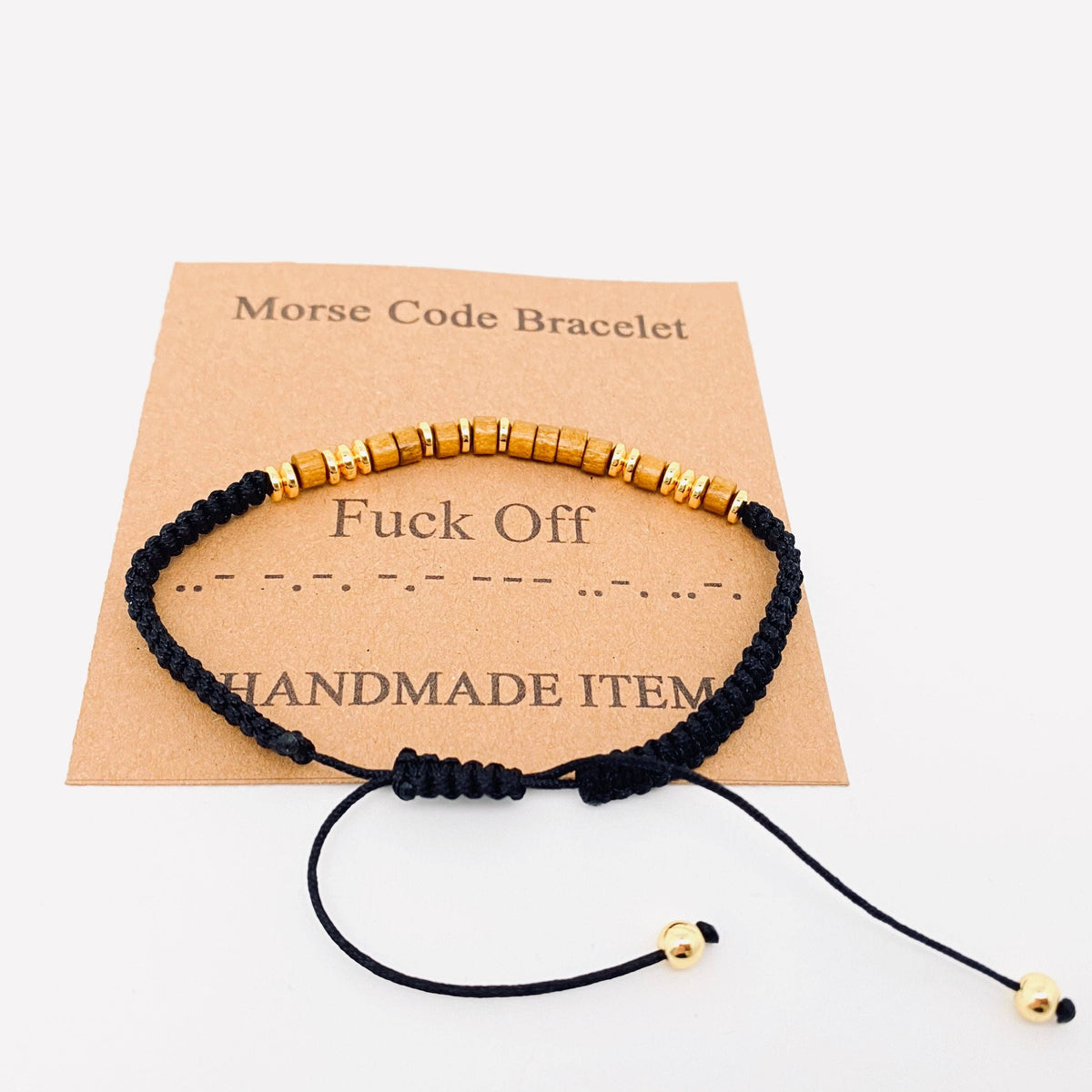 Handmade Wooden Beaded Morse Code Bracelets: Just Breathe