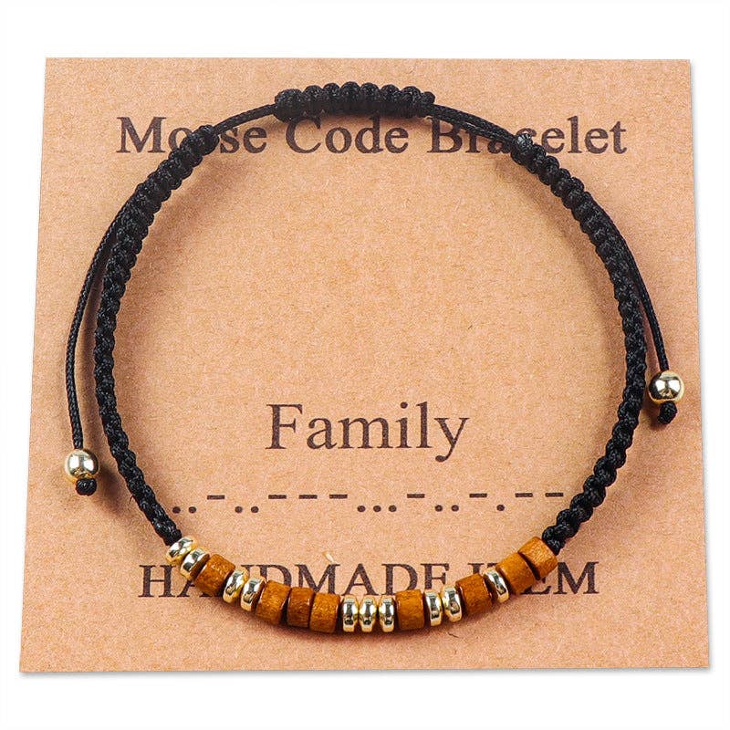 Handmade Wooden Beaded Morse Code Bracelets: Just Breathe