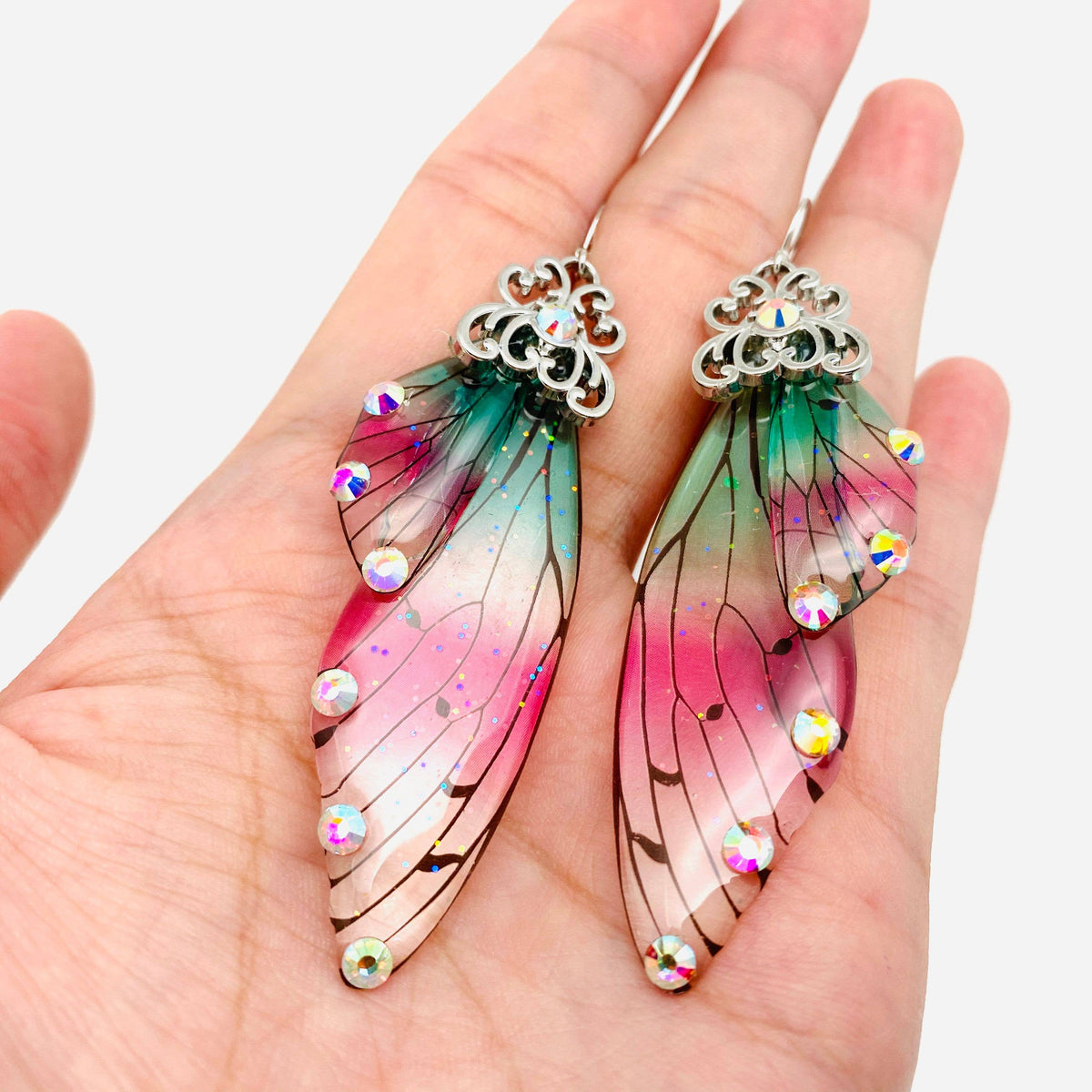 Handmade Fairy Wings Earrings Insect Butterfly Wing: D