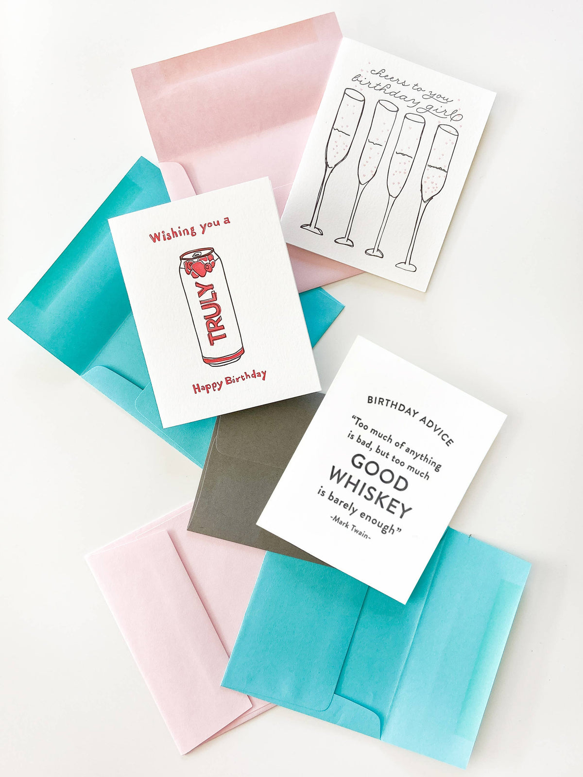 Cheers Birthday Girl - Letterpress Birthday Greeting Card