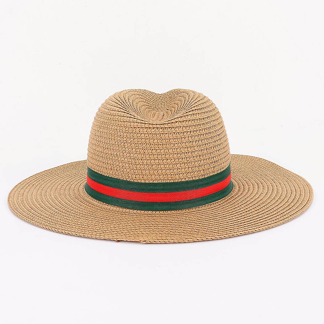 Faux Straw Fedora Hat