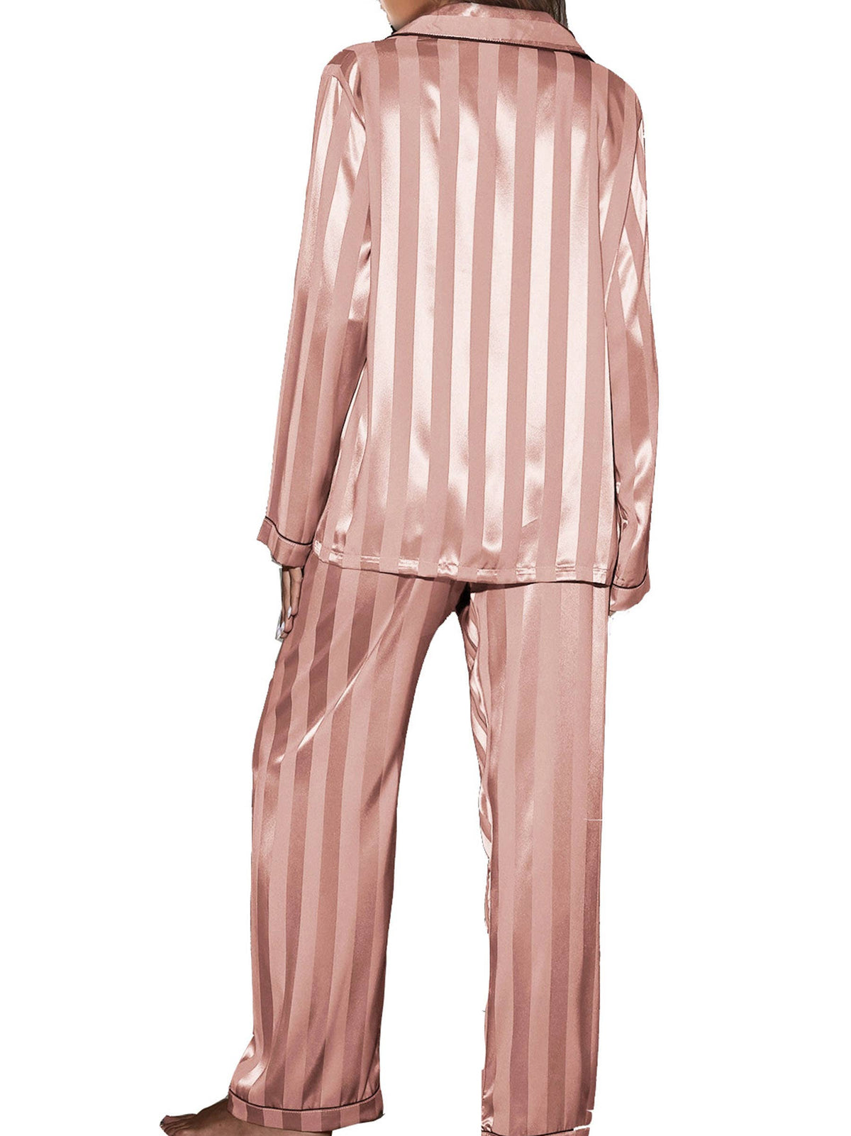 2 Piece Button Front Sleepwear Pants Set Loungewear: XL / Pink