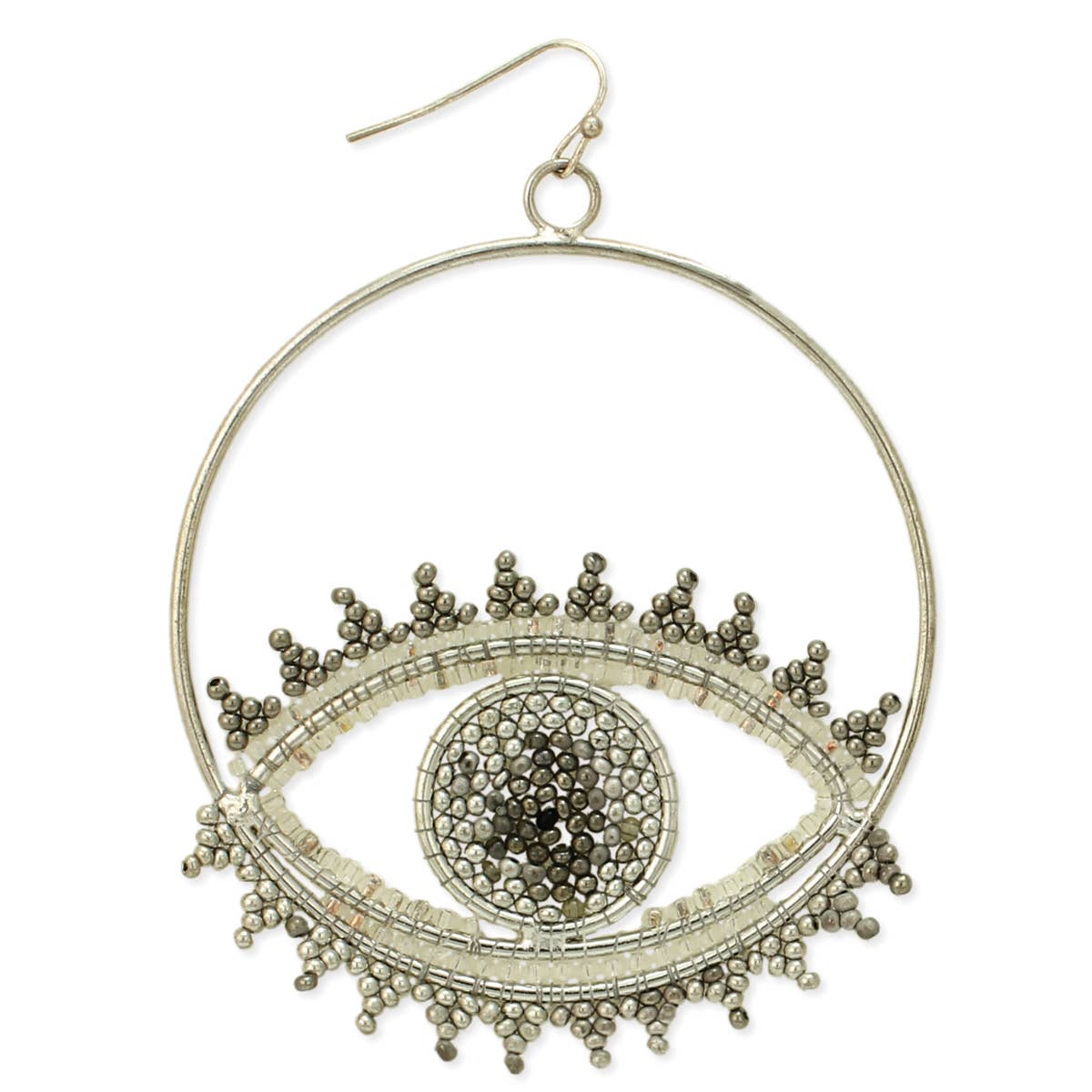 All Seeing Eye Beaded Round Earrings