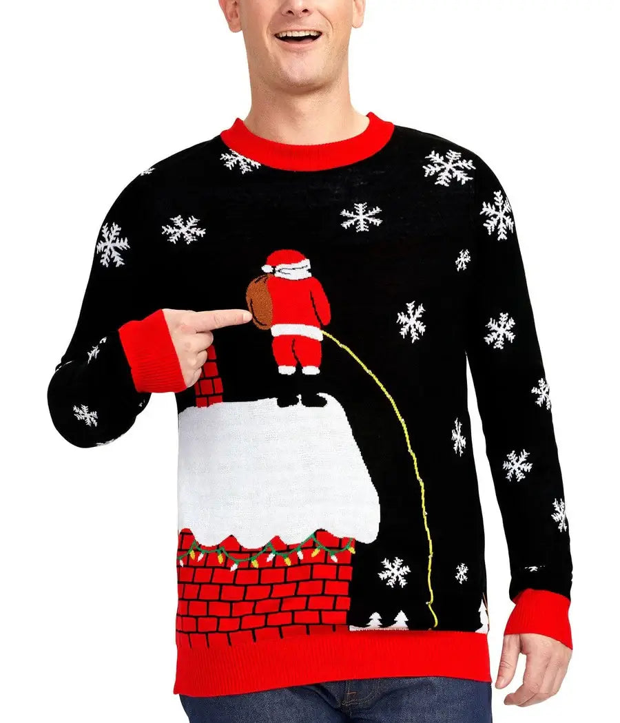 SALE Leaky Roof Men's Light-Up Ugly Christmas Sweater