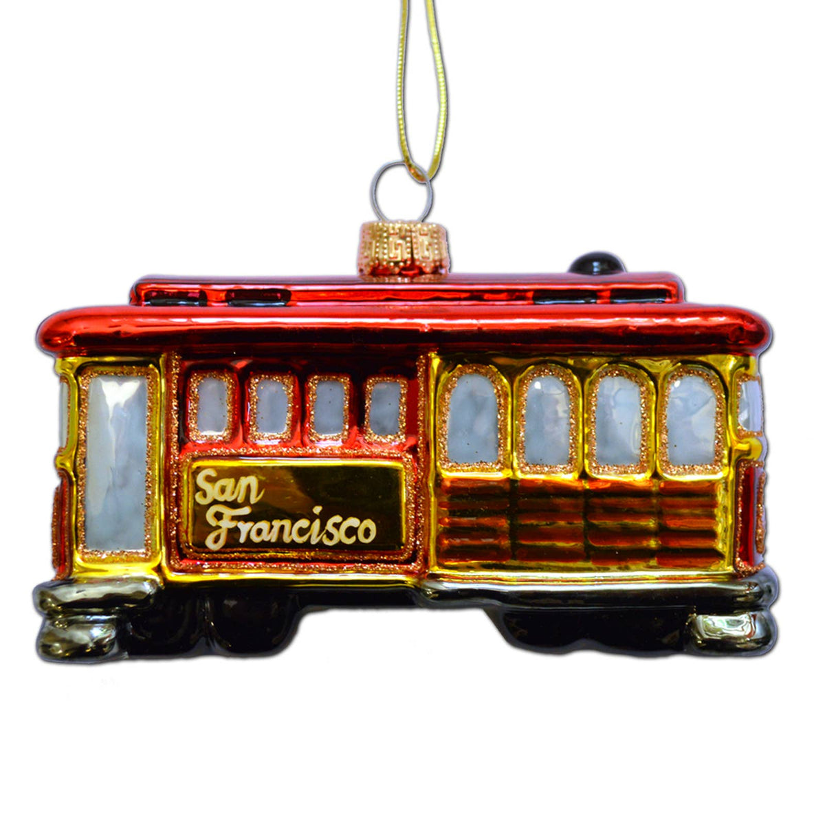 SF Cable Car Glass Mold Ornament