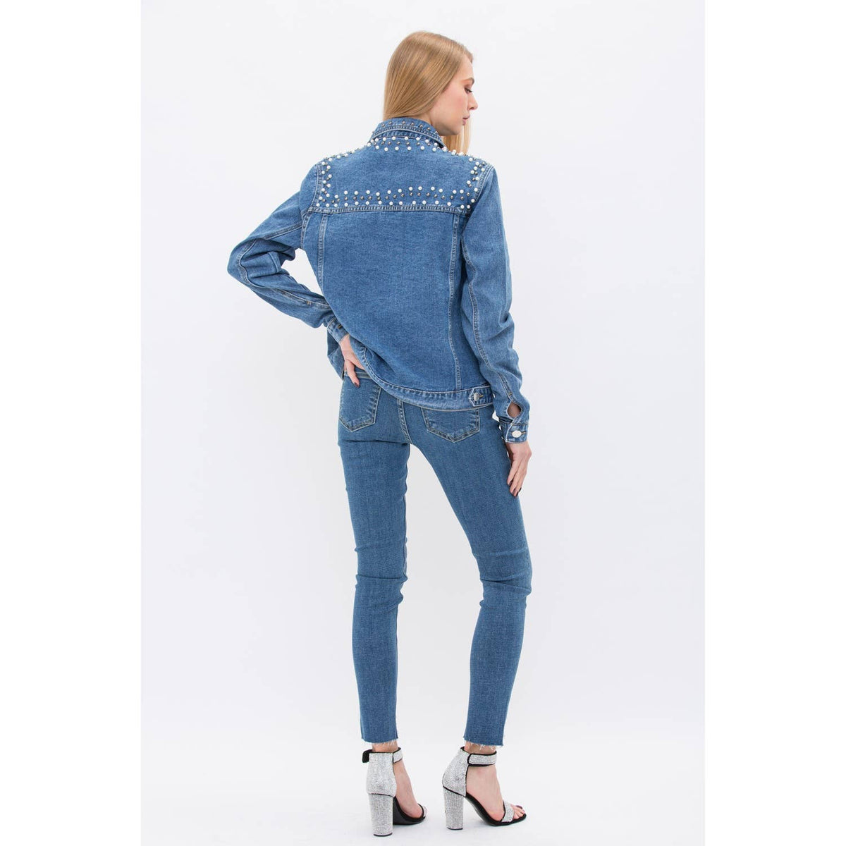 PEARL DEMIM JACKETS: BLACK / M