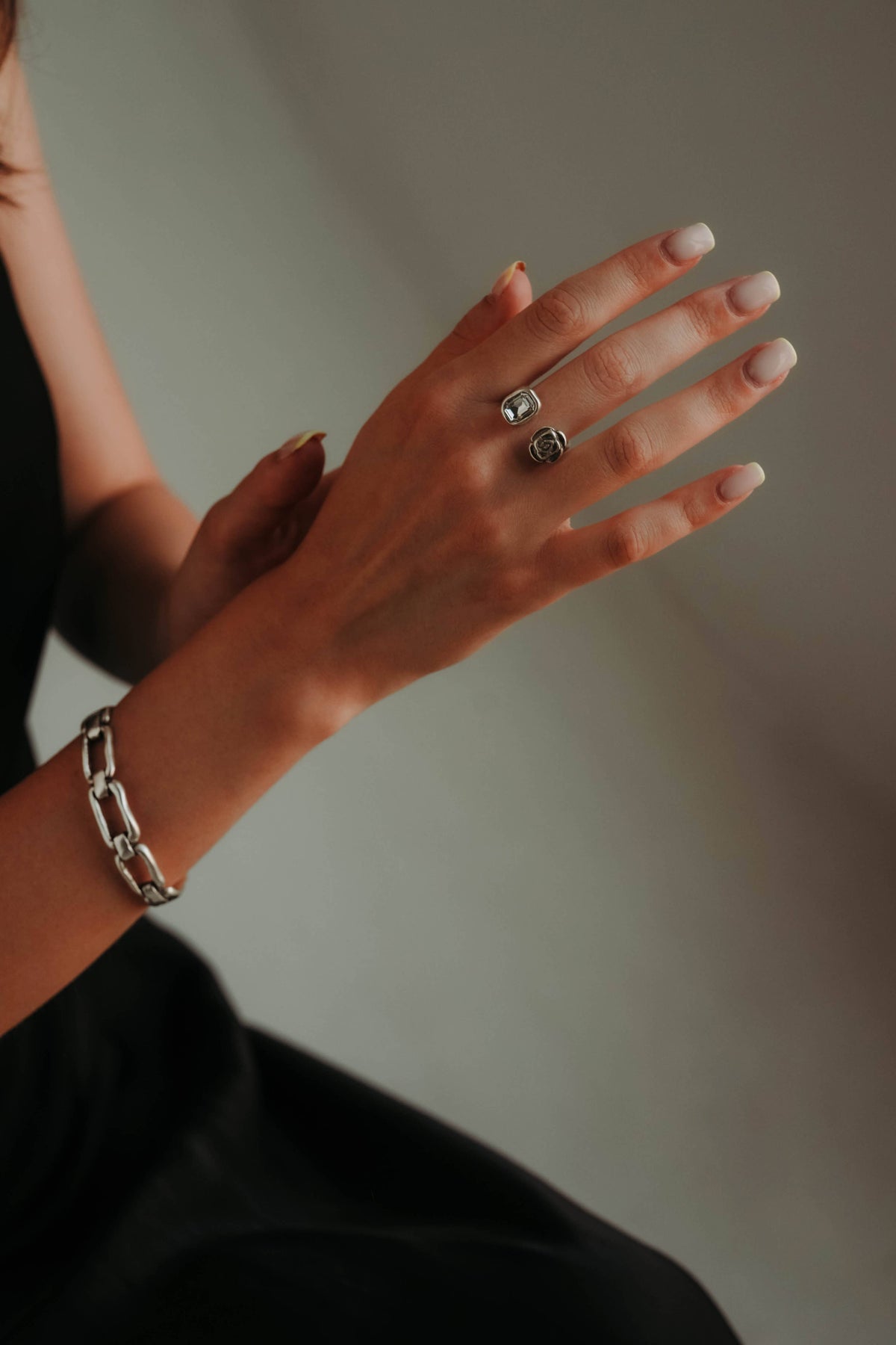 Handmade Crystal Brass Ring - 6828