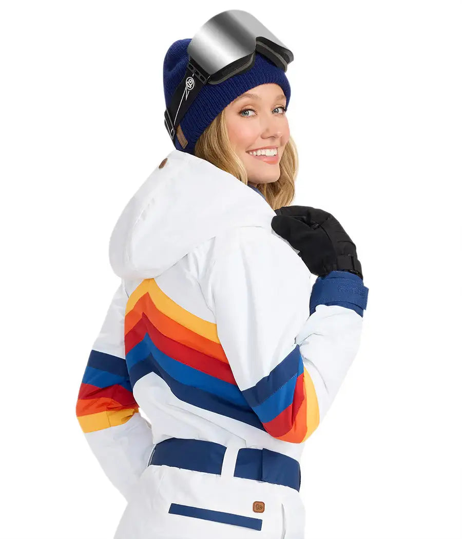 Women's Colorpop Powder Snow Suit - Retro Stripe Ski Suit