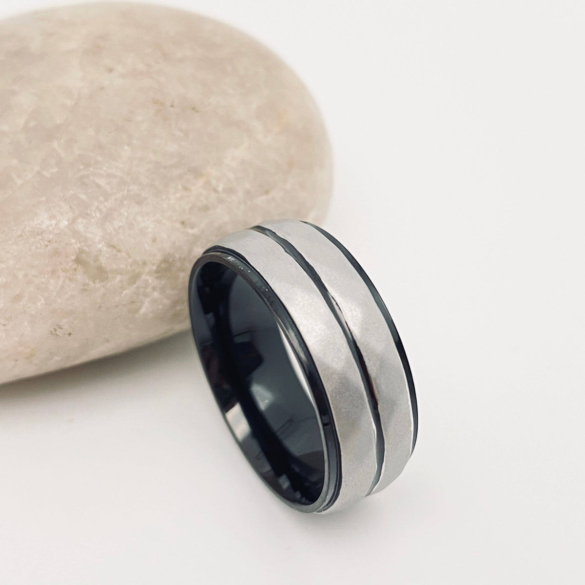 Men's Stainless Steel Bicolored Ring Men's Jewelry: No. 11 / Blue