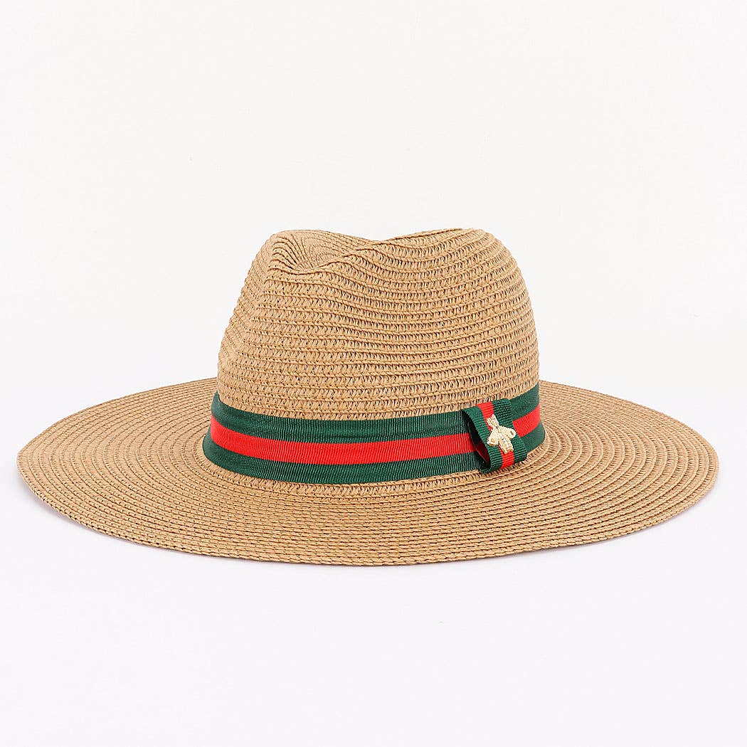 Faux Straw Fedora Hat