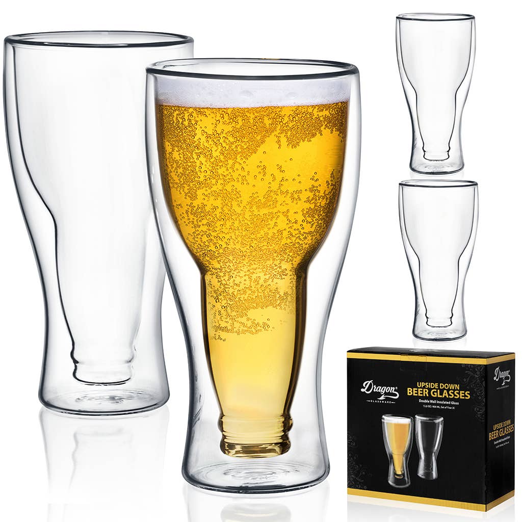Upside Down Beer Glasses: Set of 2