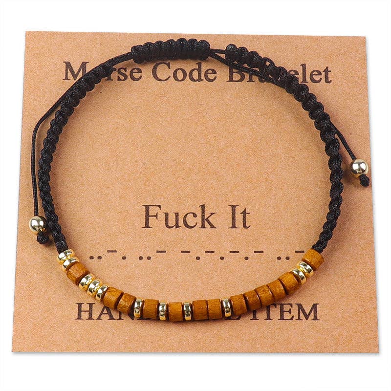 Handmade Wooden Beaded Morse Code Bracelets: Just Breathe