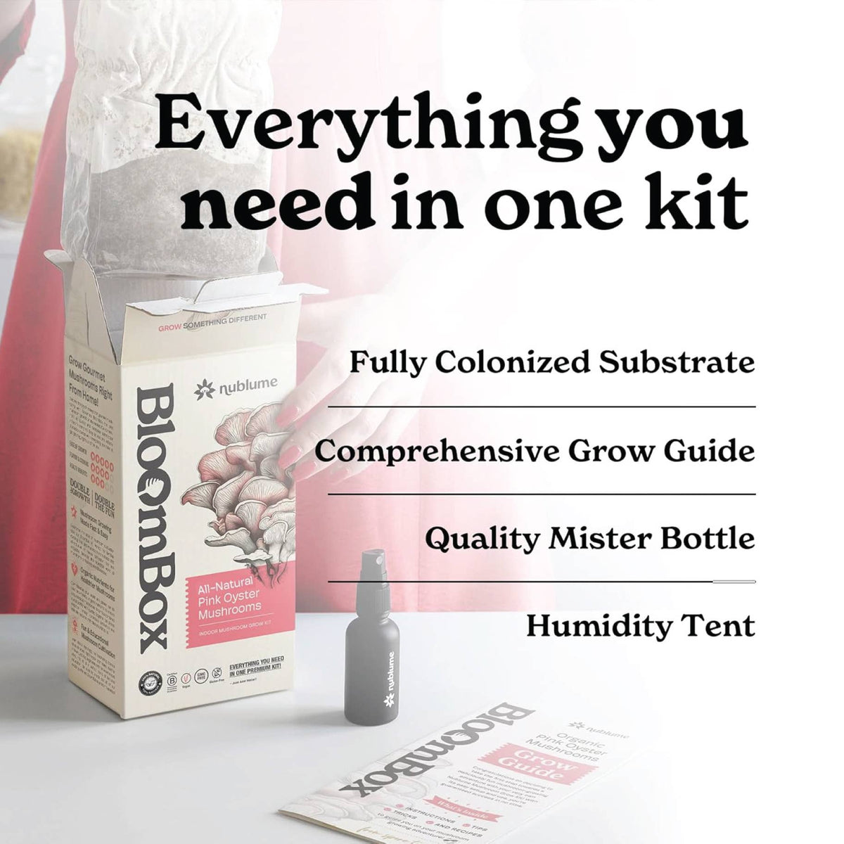 Pink Oyster Mushroom Grow Kit | DIY Indoor Garden Box | Gift