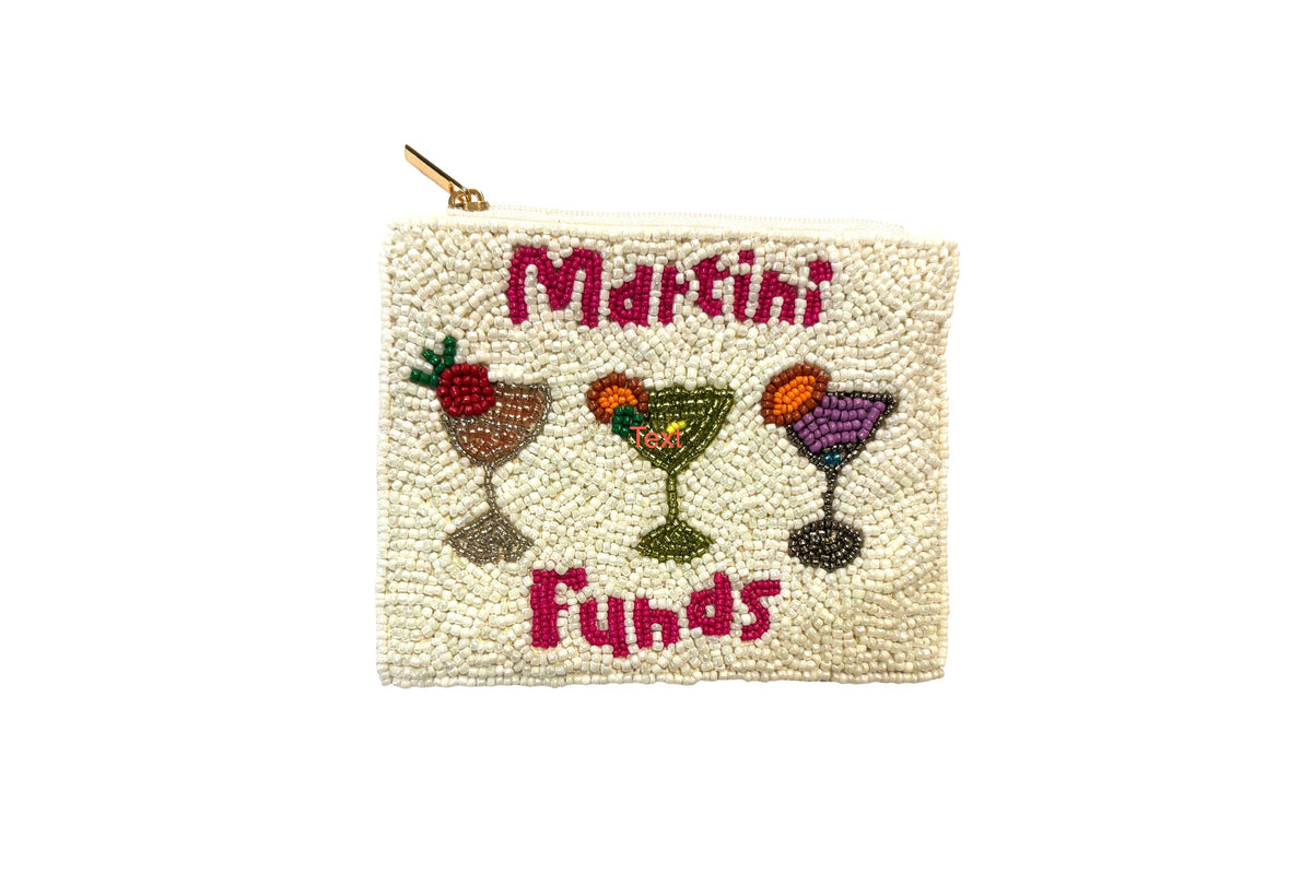 Ladies Martini Funds Fully Beaded Coin Purse